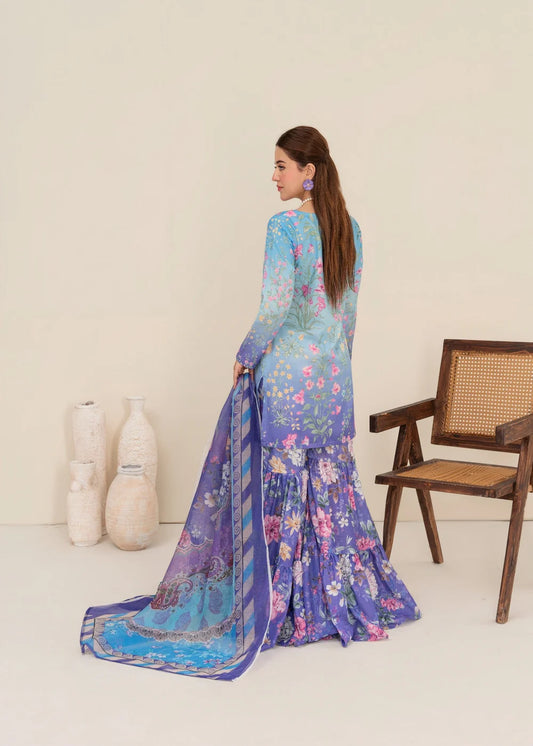 Poly Lawn Gharara Multicolors