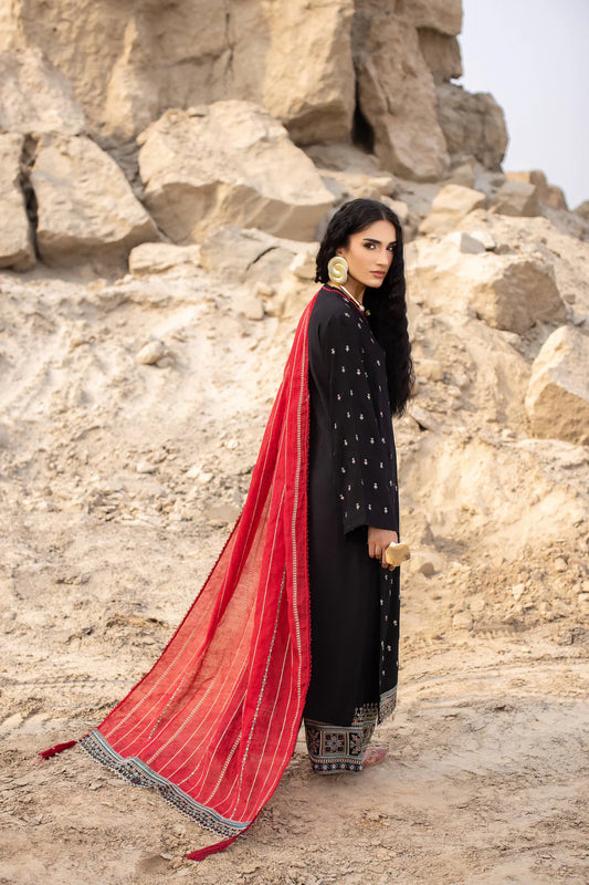 Raw Silk Black Party Dress