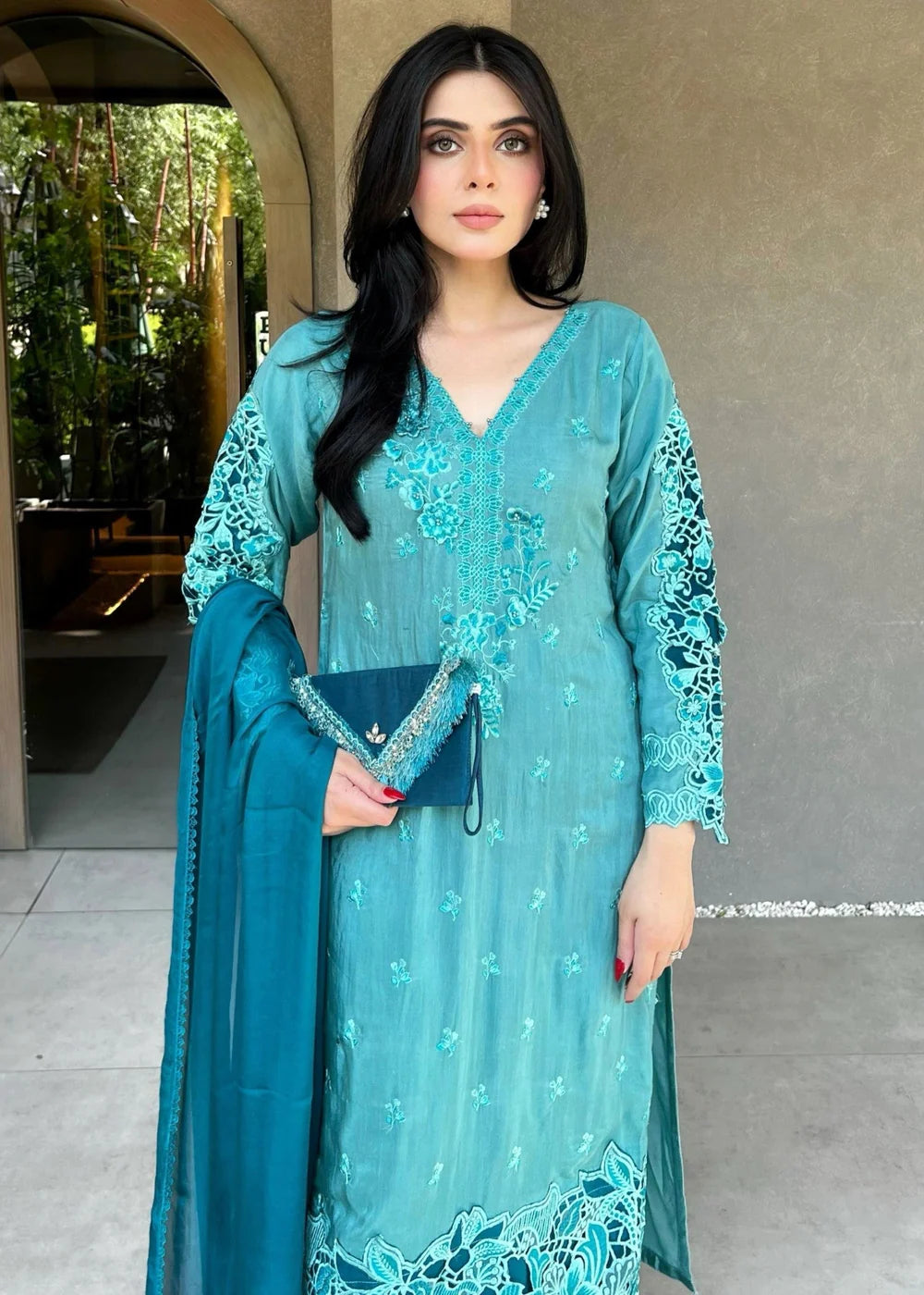 Raw Silk Fancy Dress With Chiffon Dupatta