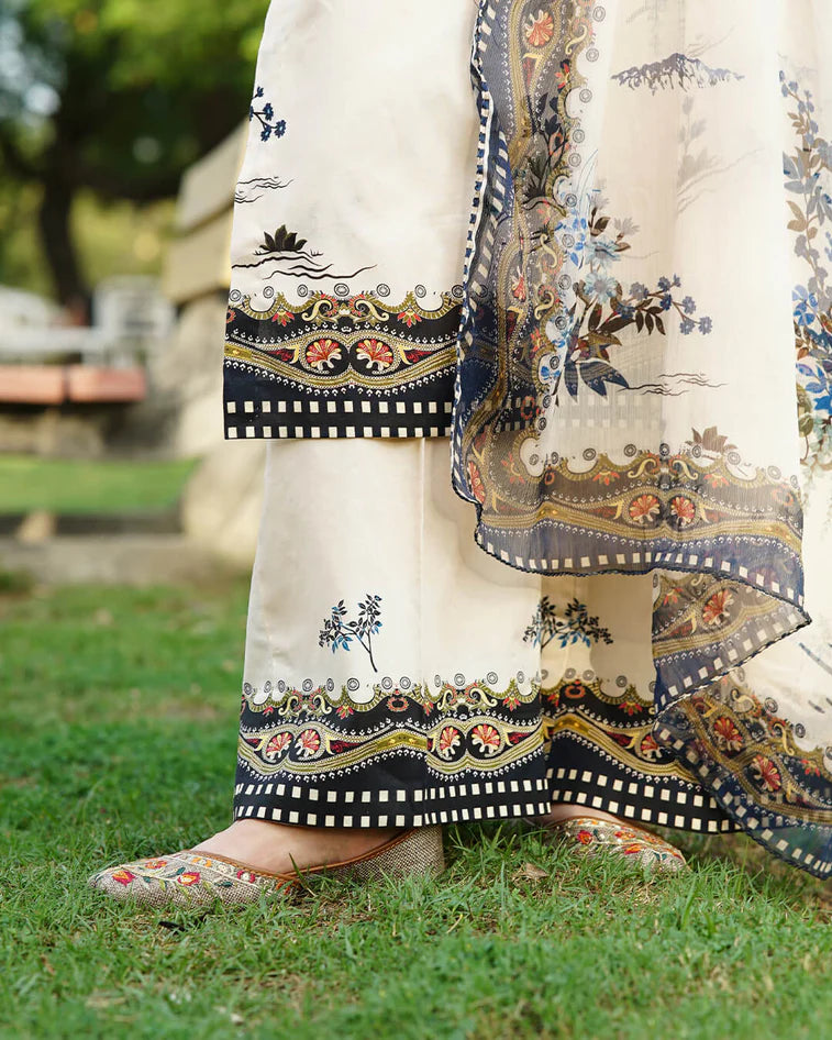 Ivory Serenade 3-Piece Premium Lawn Suit