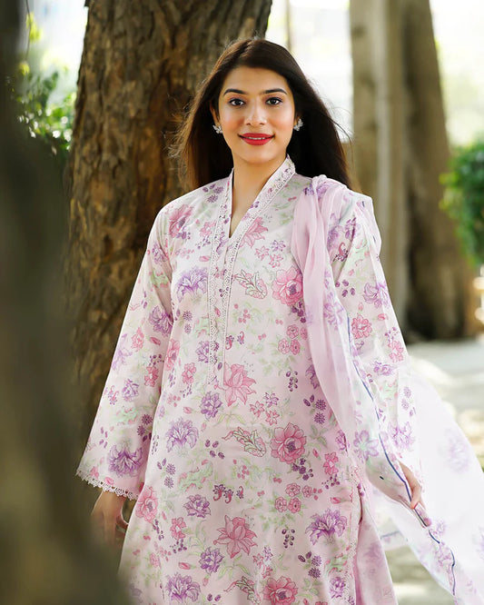 Blush Orchid 3-Piece Premium Lawn Suit