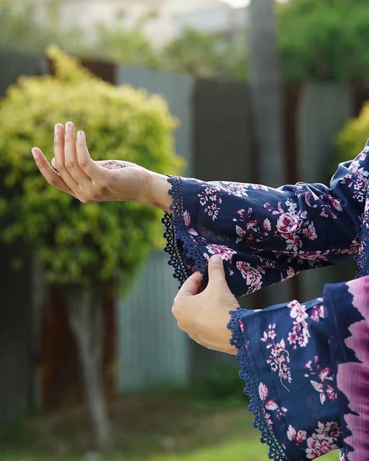 Indigo Blossom 3-Piece Premium Lawn Suit