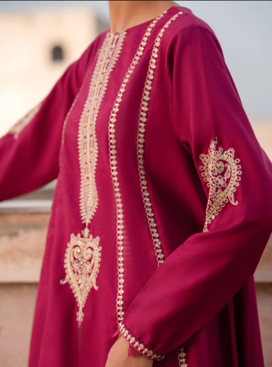 Stitched 2 Pc Embroidered Frock