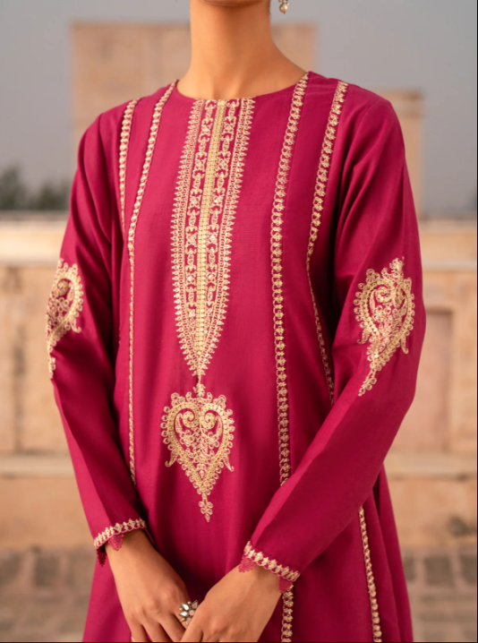 Stitched 2 Pc Embroidered Frock