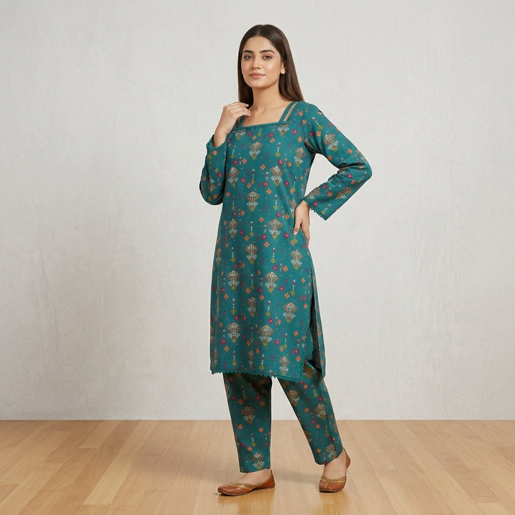 Teal Mosaic – Ethnic Printed 2-Piece Lawn Suit
