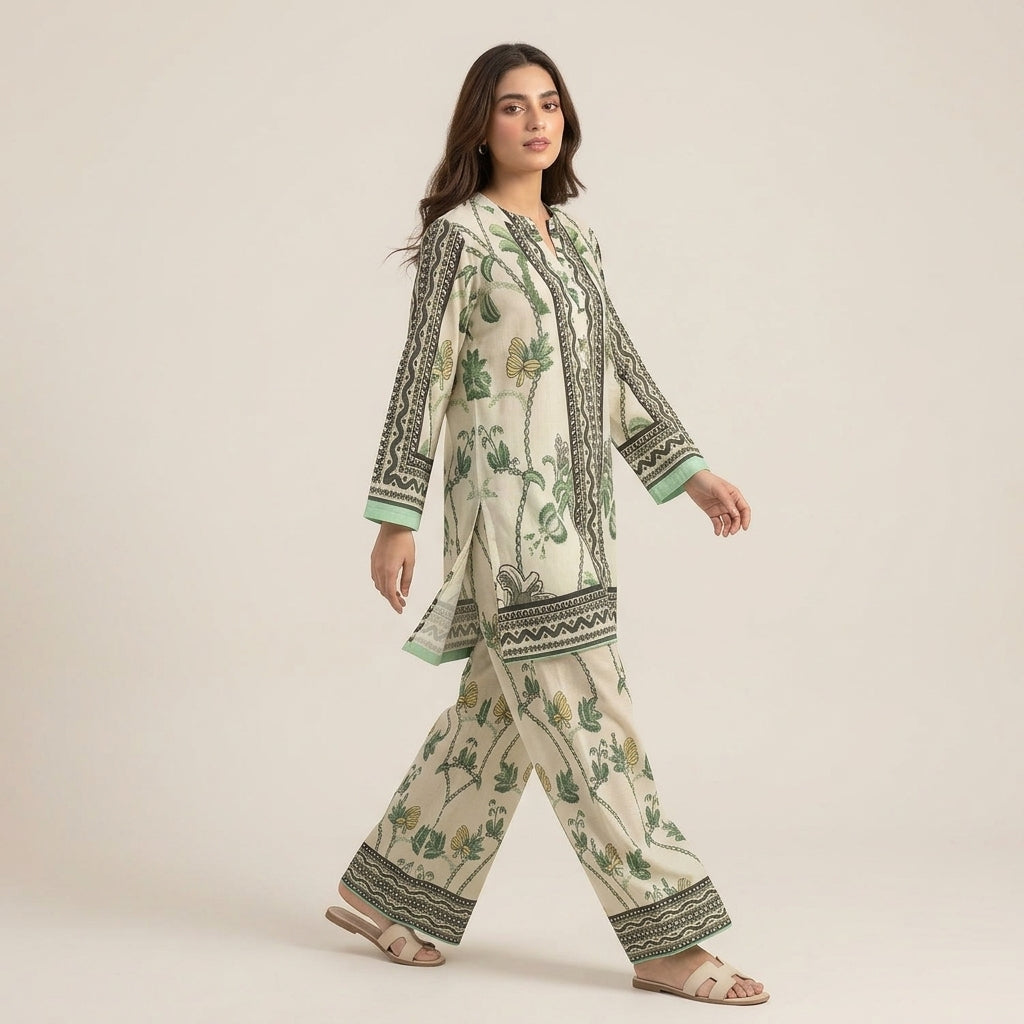 Sage Botanical – Printed 2-Piece Lawn Co-Ord Se