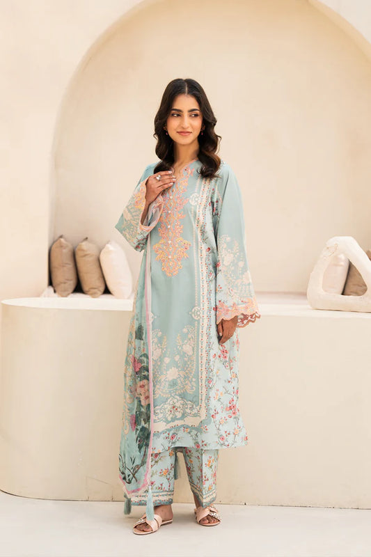 Soft Sea Green 3-Piece Embroidered Lawn Suit
