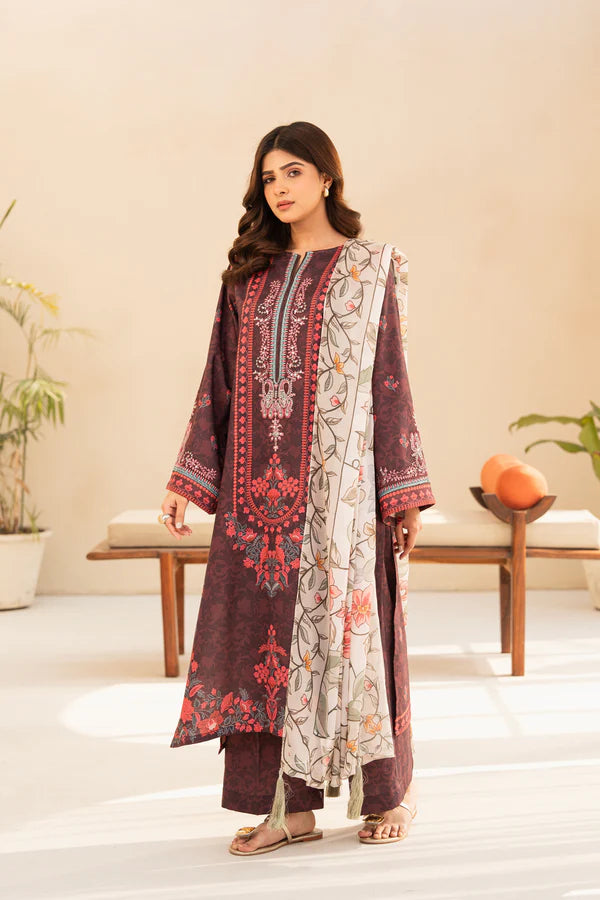 3 Piece - Printed and Embroidered Lawn Suit