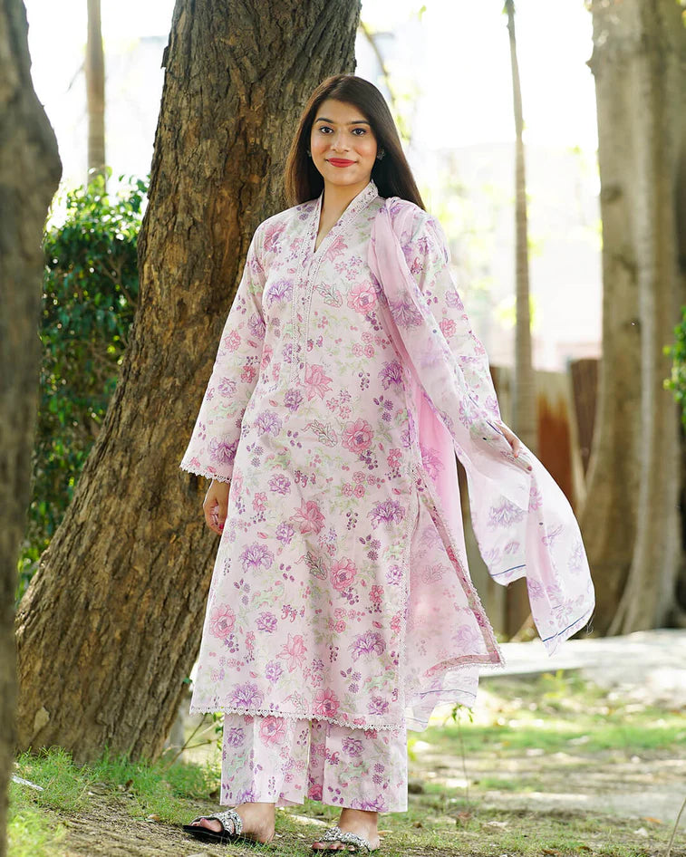 Blush Orchid 3-Piece Premium Lawn Suit