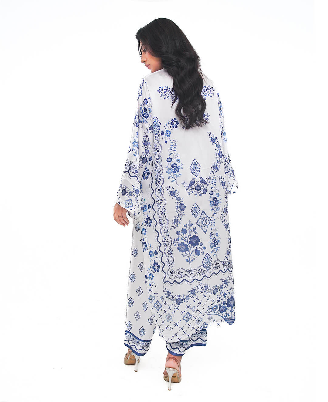 Porcelain Indigo – Printed Premium Silk 2-Piece Suit