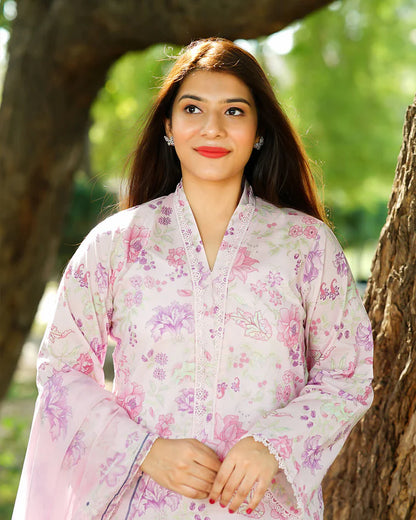 Blush Orchid 3-Piece Premium Lawn Suit