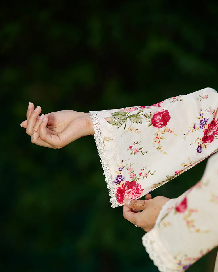 Vintage Rose Garden 3-Piece Premium Lawn Suit