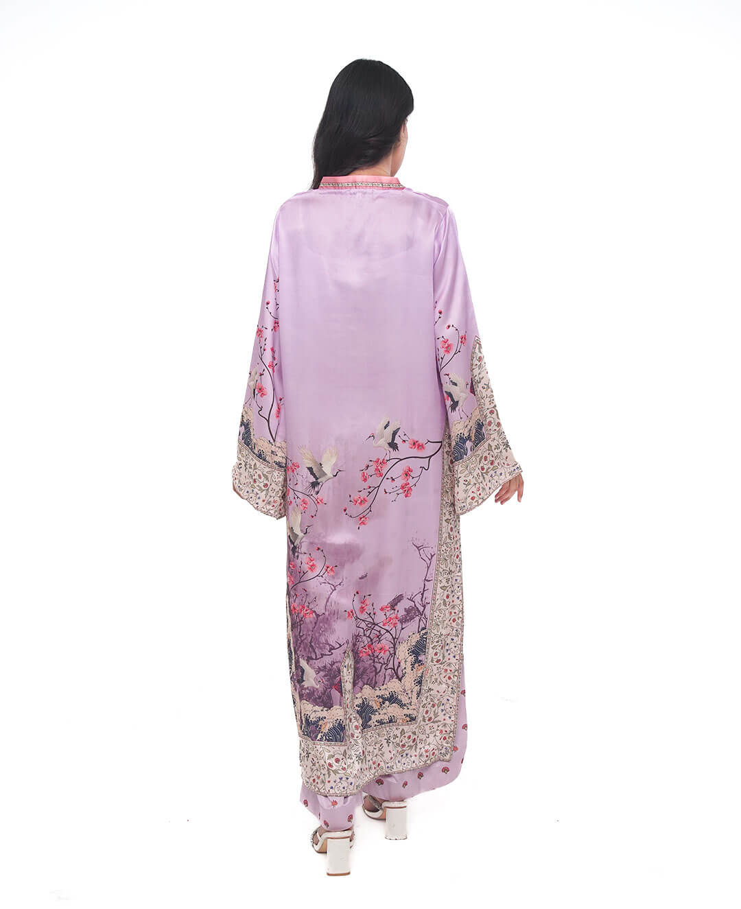 Lilac Blossom – Printed Premium Silk 2-Piece Suit
