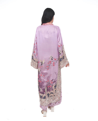 Lilac Blossom – Printed Premium Silk 2-Piece Suit