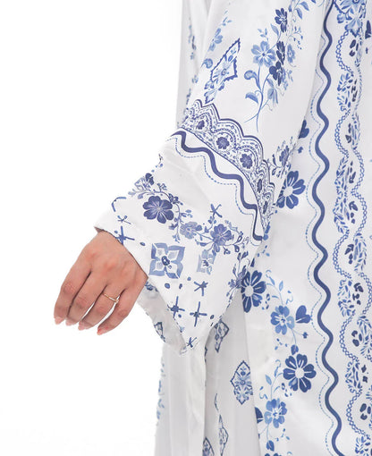 Porcelain Indigo – Printed Premium Silk 2-Piece Suit