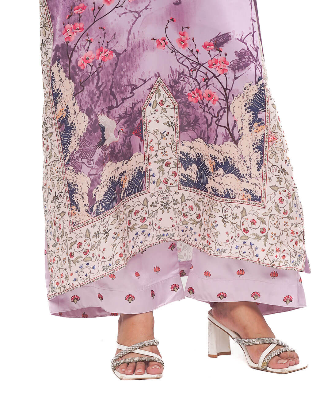 Lilac Blossom – Printed Premium Silk 2-Piece Suit