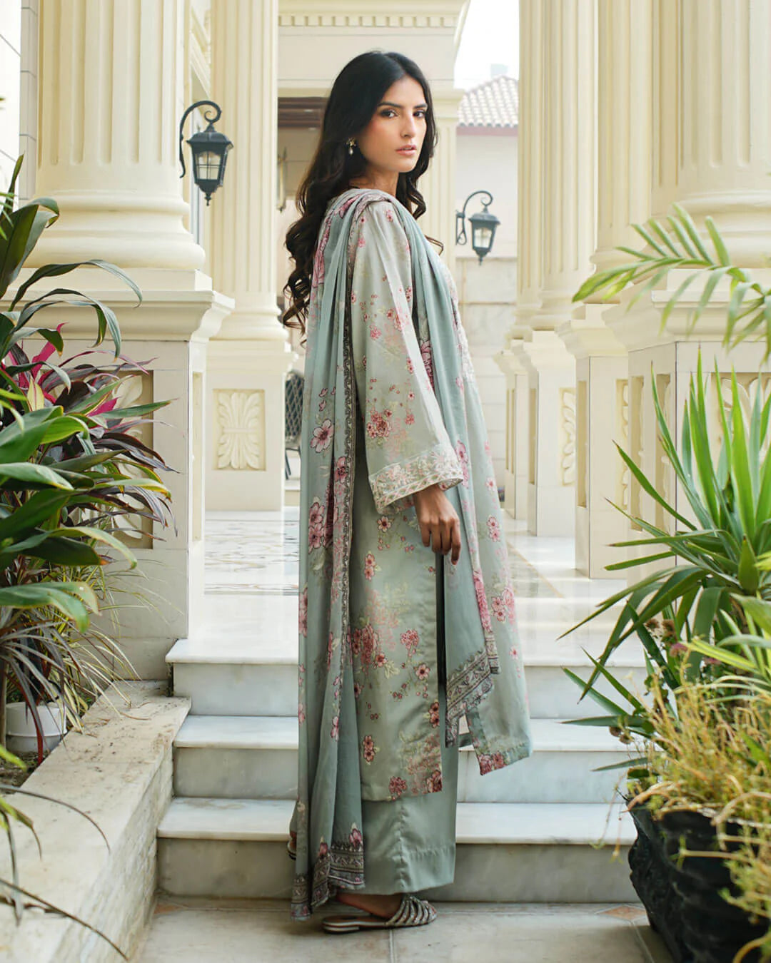 MIRA - 3-Piece Embroidered Lawn Unstitched Suit with Chiffon Dupatta