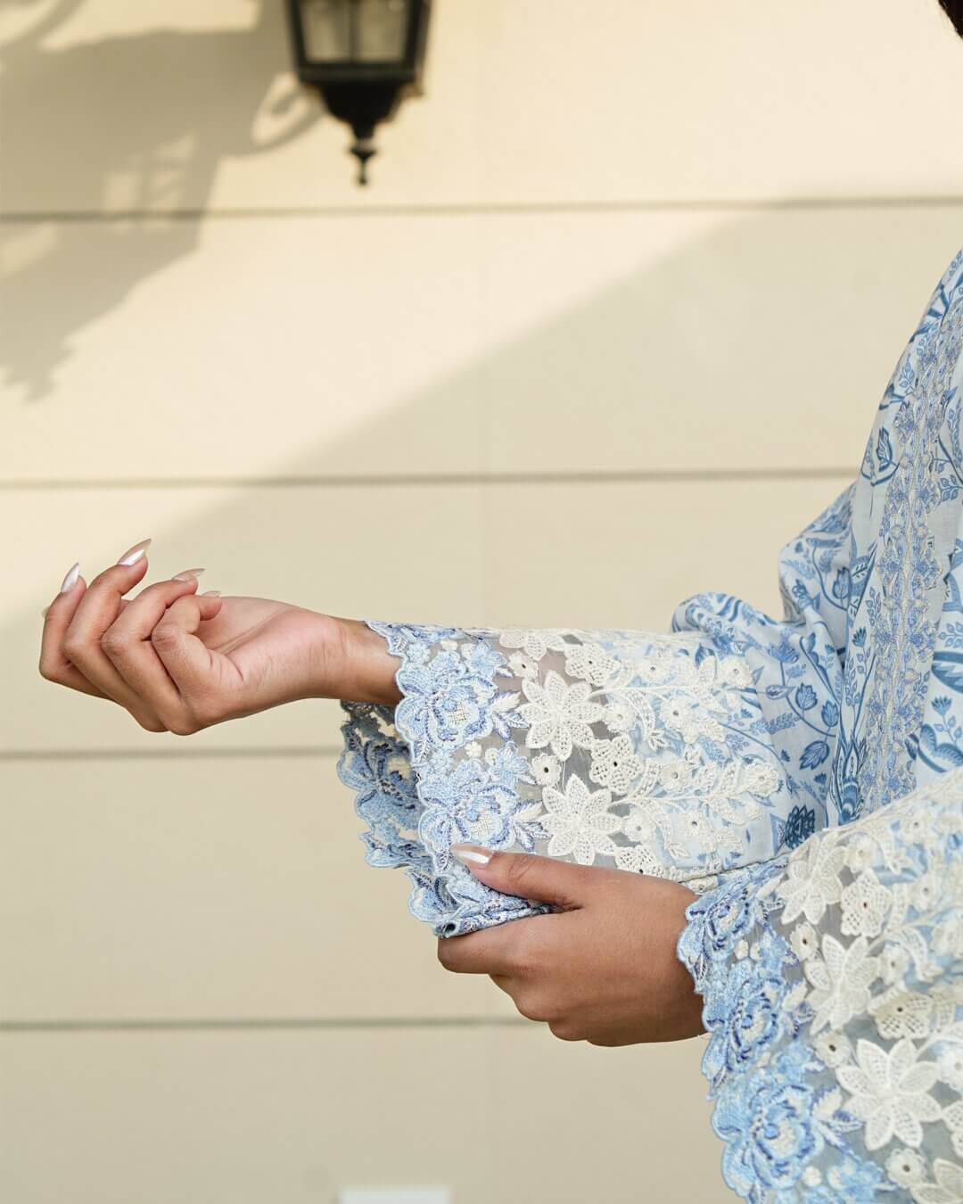 Ariya - Elegant Lavender Floral Lawn Suit with Chiffon Dupatta-Unstitched