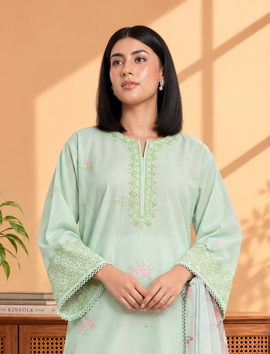 Mint Breeze – Embroidered Premium 3-Piece Lawn Suit