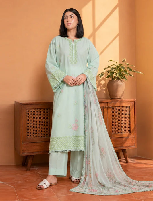 Mint Breeze – Embroidered Premium 3-Piece Lawn Suit