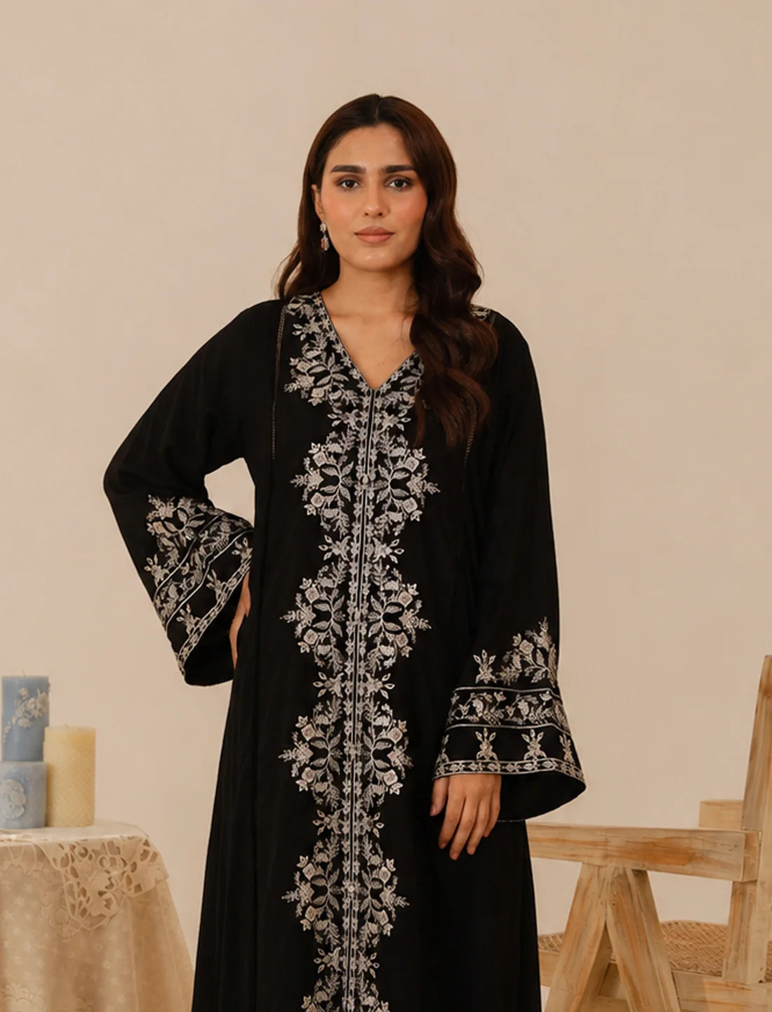 Midnight Opal – Embroidered Premium 2-Piece Silk Suit