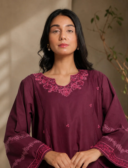 Plum Blossom – Embroidered Premium 3-Piece Lawn Suit
