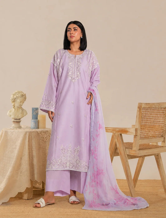 Lavender Grace – Embroidered Premium 3-Piece Lawn Suit