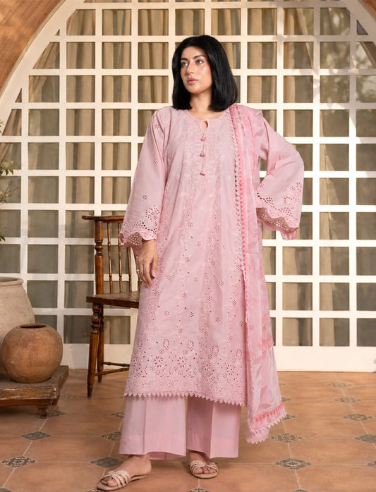Blush Elegance – Schiffli Embroidered Premium 3-Piece Lawn Suit