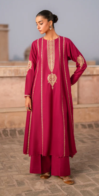 Stitched 2 Pc Embroidered Frock