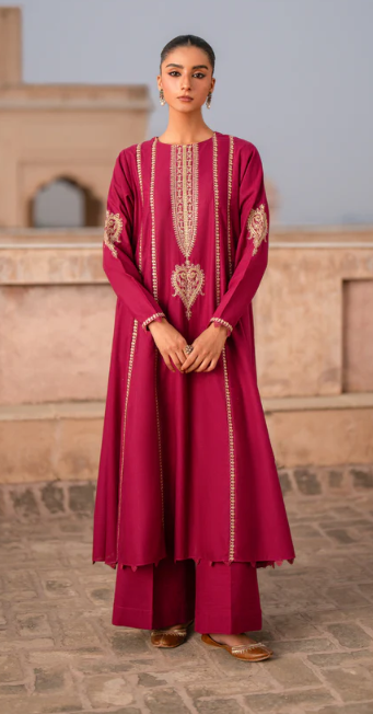 Stitched 2 Pc Embroidered Frock