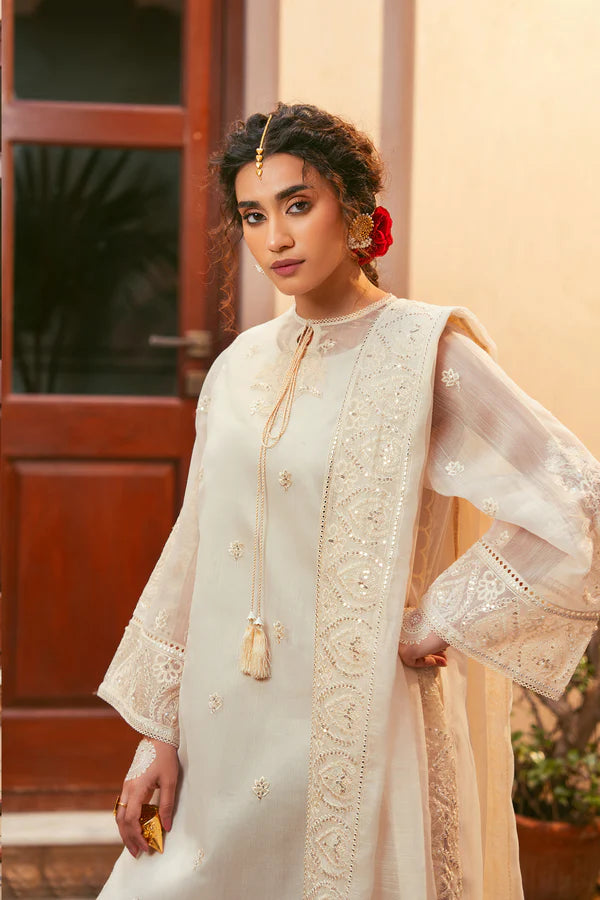 3 Piece - Premium Embroidered Lawn Suit With Farshi Shalwar