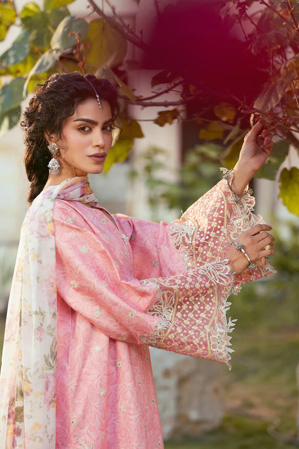 3 Piece - Premium Embroidered Lawn Suit With Silk Dupatta