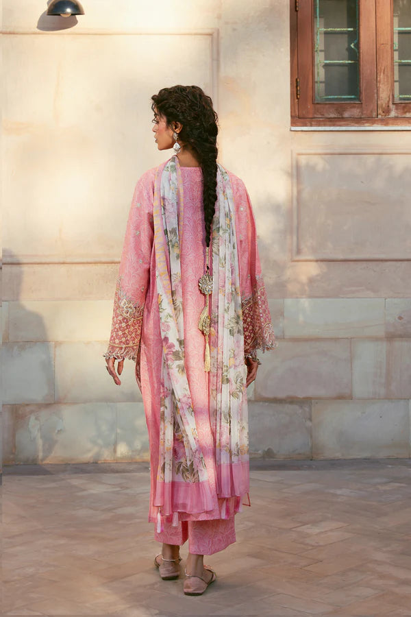 3 Piece - Premium Embroidered Lawn Suit With Silk Dupatta