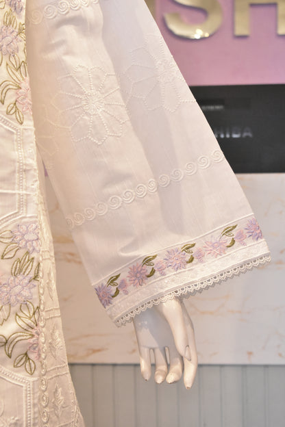 Serene White Embroidered Chikankari Cotton Kurta Set