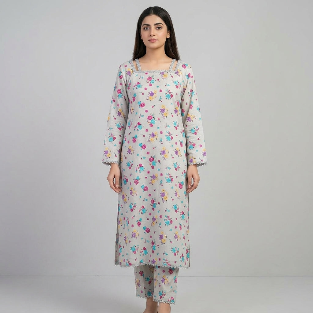Pastel Ditsy Floral – Printed 2-Piece Lawn Suit