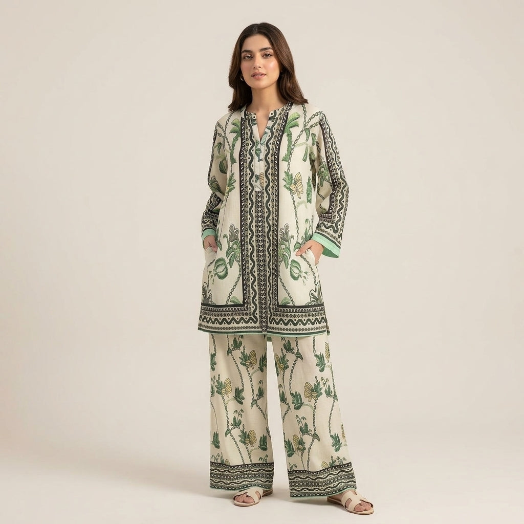 Sage Botanical – Printed 2-Piece Lawn Co-Ord Se