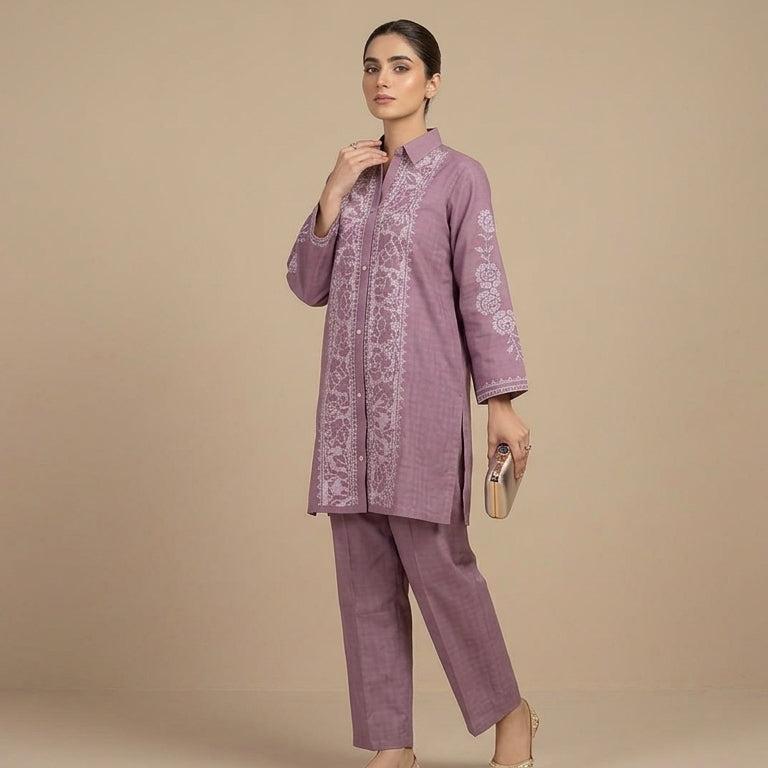 Mauve Horizon – Embroidered Premium 2-Piece Cotton Lawn Suit