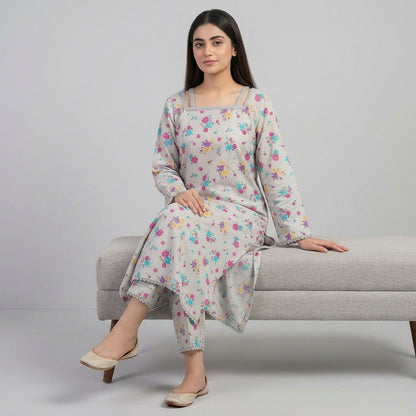 Pastel Ditsy Floral – Printed 2-Piece Lawn Suit
