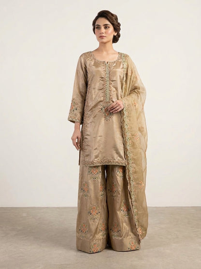 Golden Hour – Hand-Embellished Sheesha Silk Formal Suit