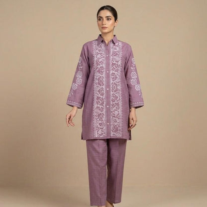 Mauve Horizon – Embroidered Premium 2-Piece Cotton Lawn Suit