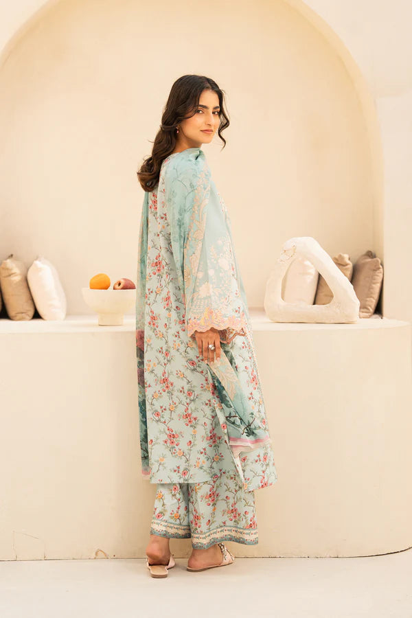 Soft Sea Green 3-Piece Embroidered Lawn Suit