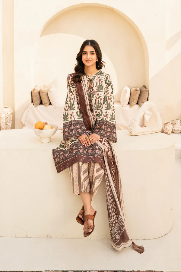 3 Piece - Printed and Embroidered Lawn Suit