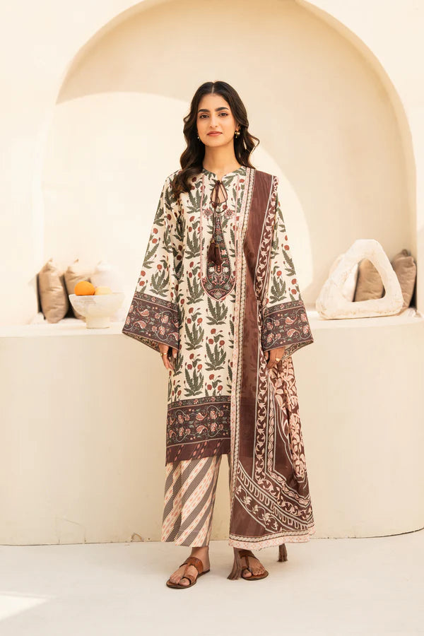 3 Piece - Printed and Embroidered Lawn Suit