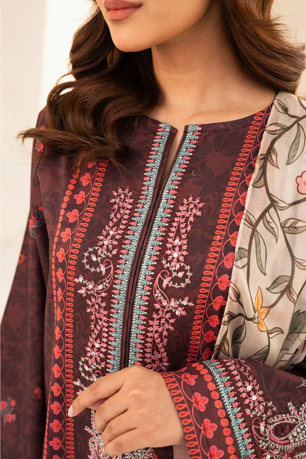 3 Piece - Printed and Embroidered Lawn Suit