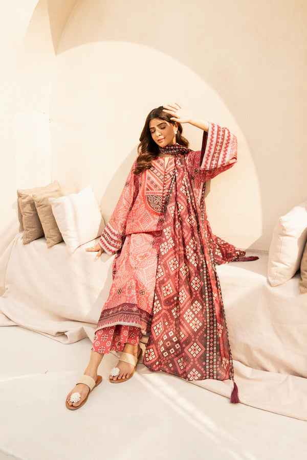 3 Piece - Printed and Embroidered Lawn Suit