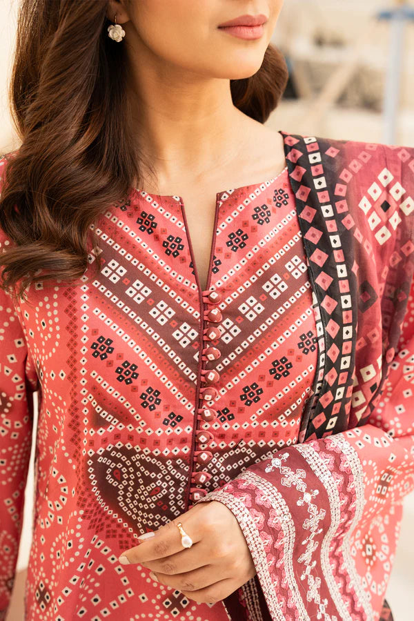 3 Piece - Printed and Embroidered Lawn Suit