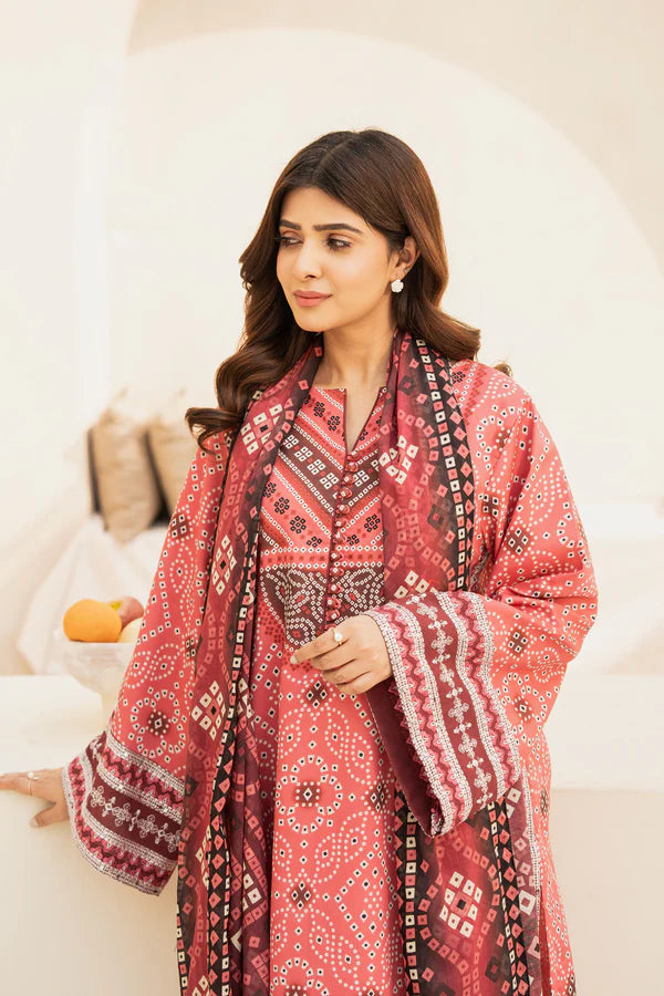 3 Piece - Printed and Embroidered Lawn Suit