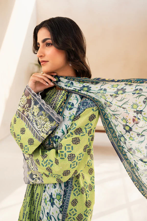3 Piece - Printed and Embroidered Lawn Suit