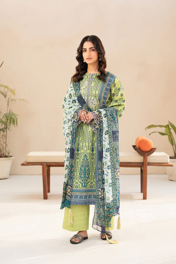 3 Piece - Printed and Embroidered Lawn Suit