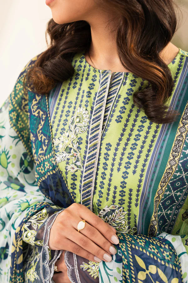 3 Piece - Printed and Embroidered Lawn Suit
